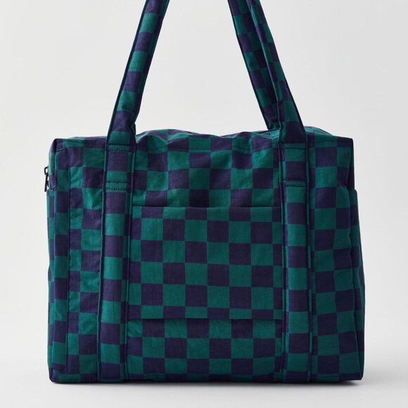 NWT Baggu Small Cloud Carry-on - Navy Green Check - Picture 7 of 10